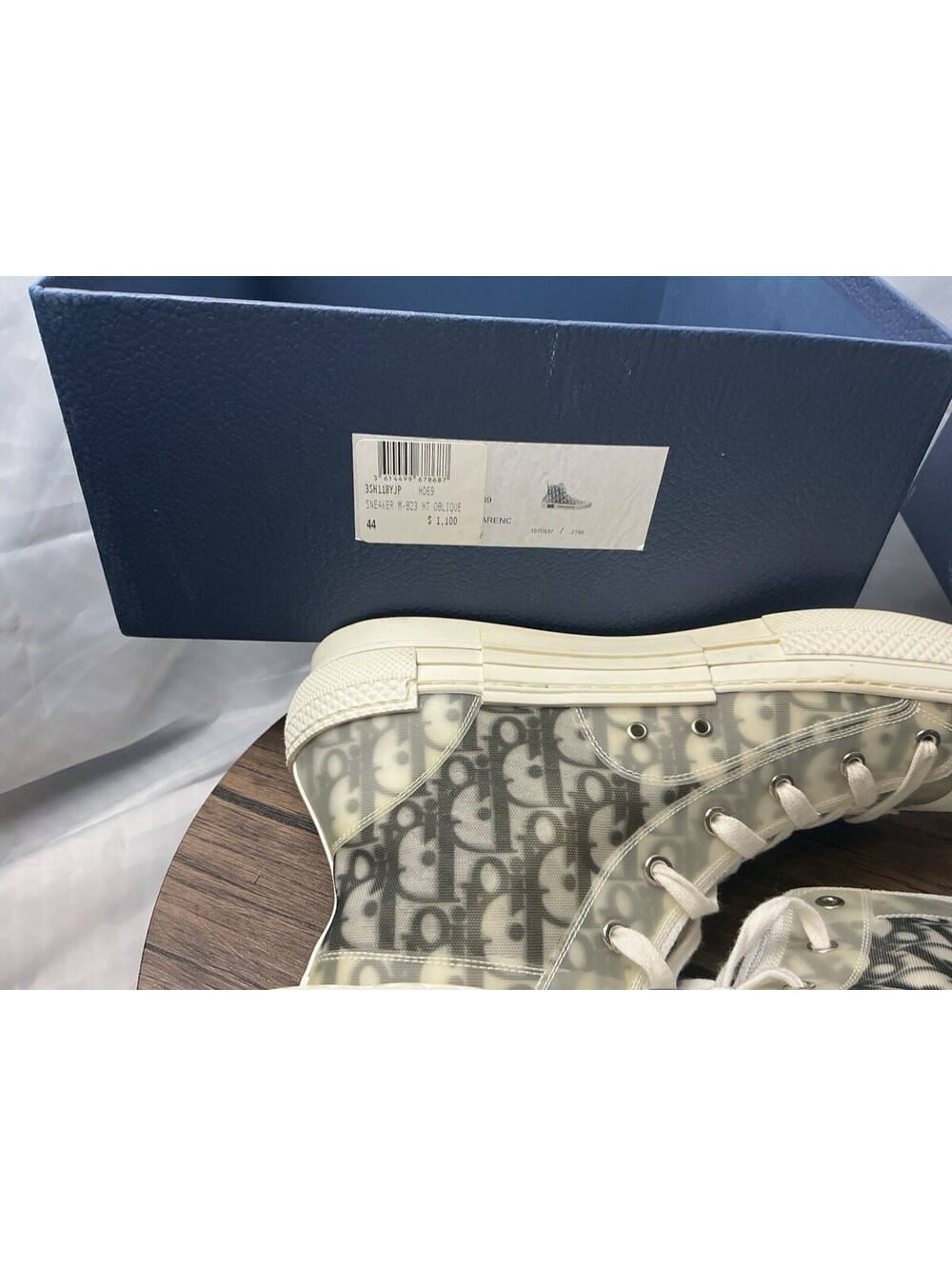 Dior B23 High-Top Sneaker in White and Gray - Picture 14 of 15